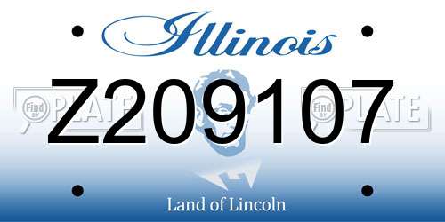 Z209107 Illinois License Plate