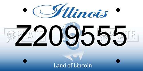 Z209555 Illinois License Plate