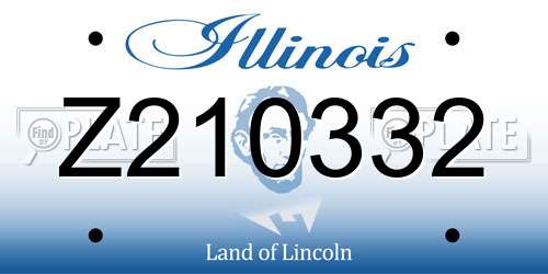 Z210332 Illinois License Plate