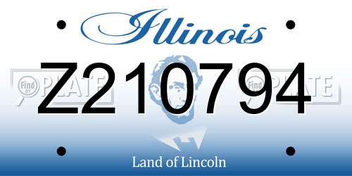 Z210794 Illinois License Plate