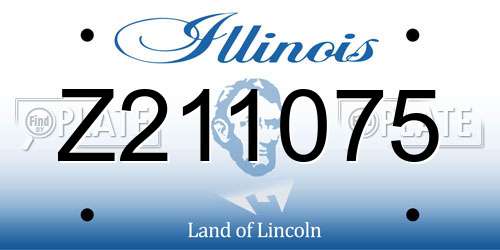 Z211075 Illinois License Plate