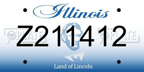 Z211412 Illinois License Plate