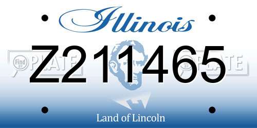 Z211465 Illinois License Plate