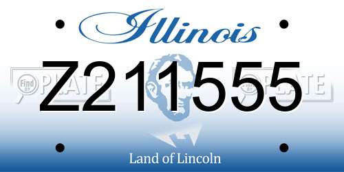 Z211555 Illinois License Plate