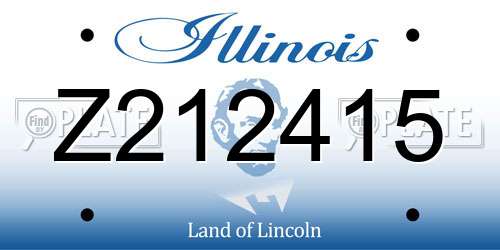 Z212415 Illinois License Plate