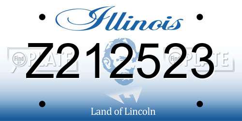 Z212523 Illinois License Plate