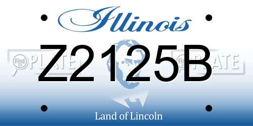 Z2125B Illinois License Plate
