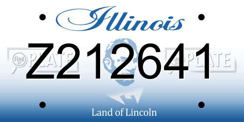 Z212641 Illinois License Plate