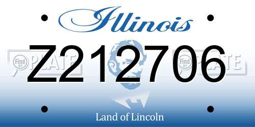 Z212706 Illinois License Plate
