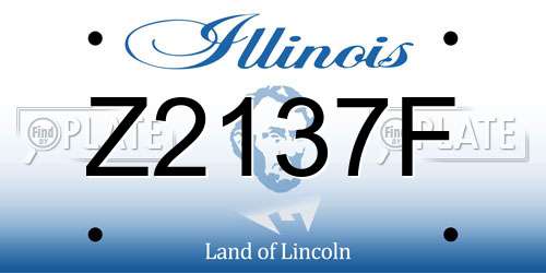 Z2137F Illinois License Plate