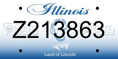 Z213863 Illinois License Plate