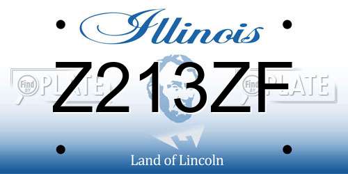 Z213ZF Illinois License Plate