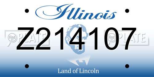 Z214107 Illinois License Plate