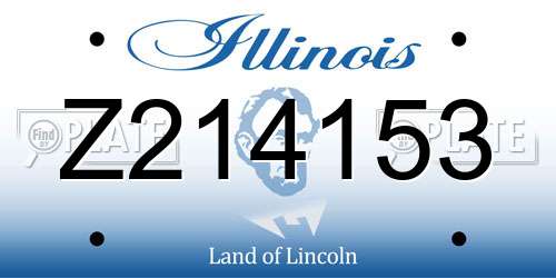 Z214153 Illinois License Plate