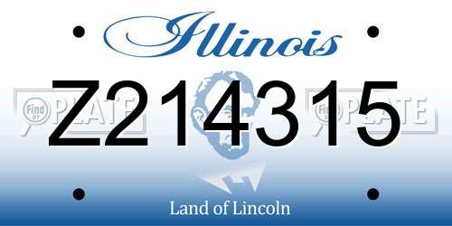 Z214315 Illinois License Plate