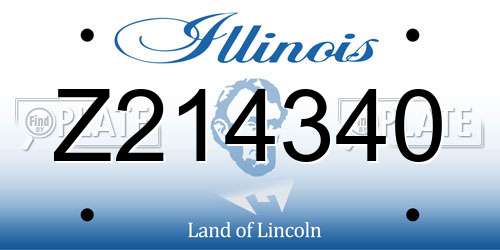 Z214340 Illinois License Plate