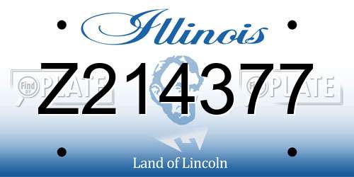 Z214377 Illinois License Plate