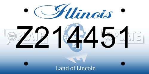 Z214451 Illinois License Plate