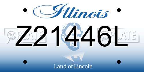 Z21446L Illinois License Plate