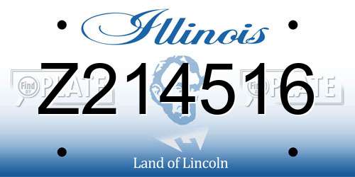 Z214516 Illinois License Plate