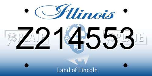 Z214553 Illinois License Plate