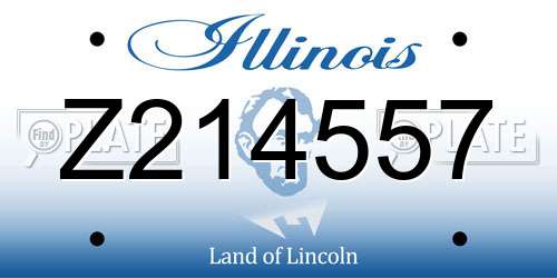 Z214557 Illinois License Plate