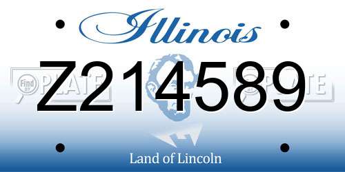 Z214589 Illinois License Plate