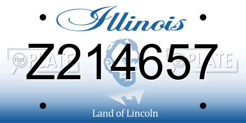 Z214657 Illinois License Plate