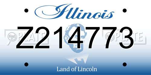 Z214773 Illinois License Plate