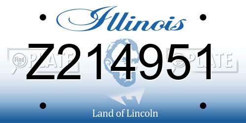 Z214951 Illinois License Plate