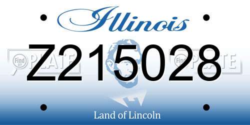 Z215028 Illinois License Plate