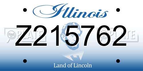 Z215762 Illinois License Plate