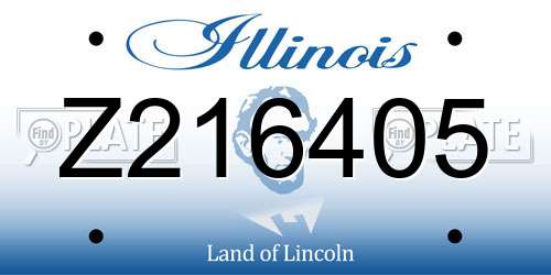 Z216405 Illinois License Plate