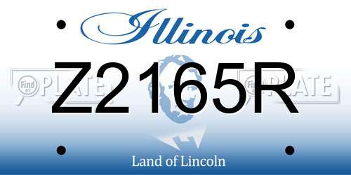 Z2165R Illinois License Plate