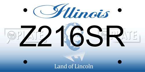Z216SR Illinois License Plate