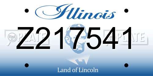Z217541 Illinois License Plate