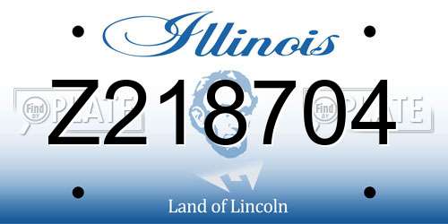 Z218704 Illinois License Plate