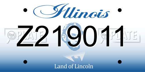 Z219011 Illinois License Plate