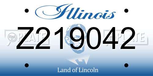 Z219042 Illinois License Plate