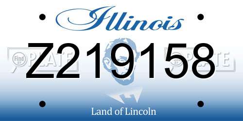 Z219158 Illinois License Plate