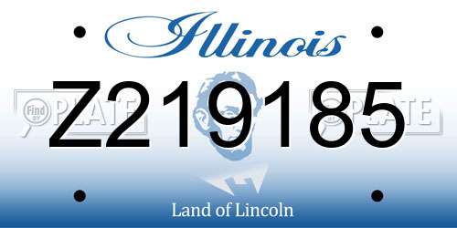 Z219185 Illinois License Plate
