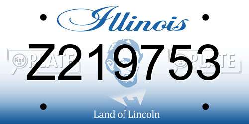 Z219753 Illinois License Plate