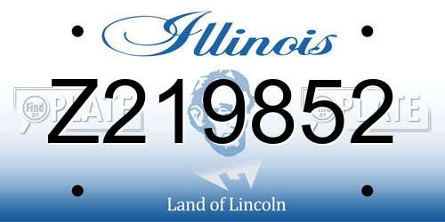Z219852 Illinois License Plate