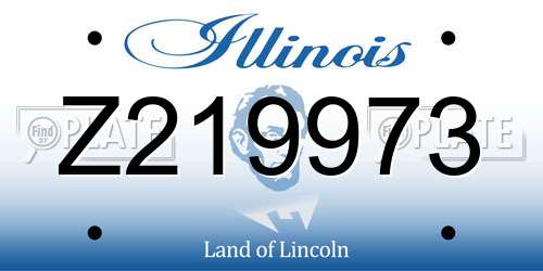 Z219973 Illinois License Plate