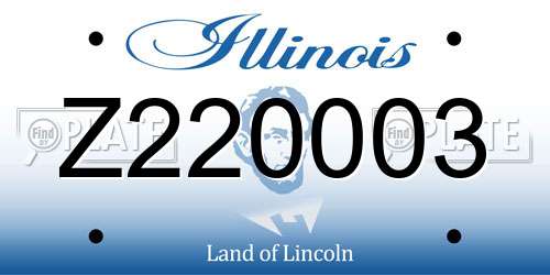 Z220003 Illinois License Plate