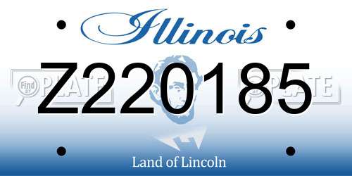 Z220185 Illinois License Plate