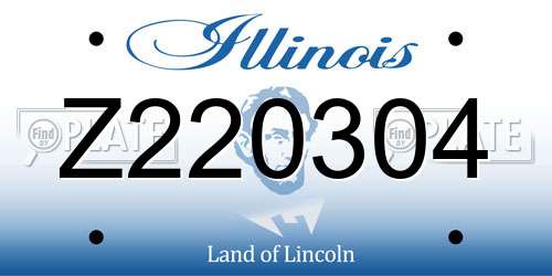 Z220304 Illinois License Plate