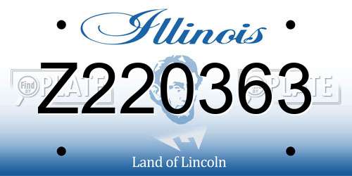 Z220363 Illinois License Plate