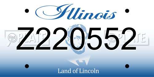 Z220552 Illinois License Plate