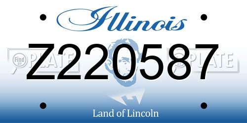 Z220587 Illinois License Plate